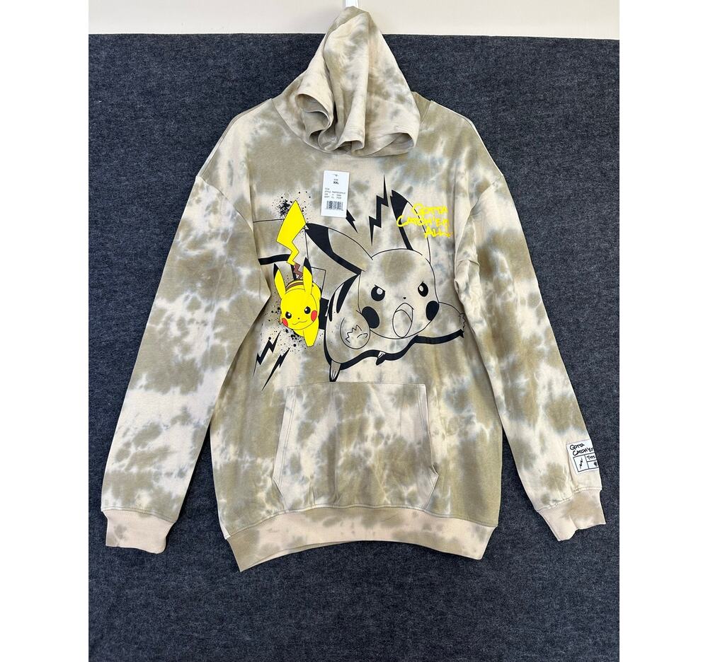 NWT Pokemon Pikachu Tie Dye Hoodie Shirt XXL Graphic Print